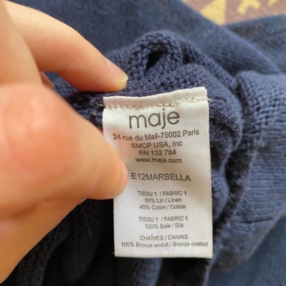 Maje metallic collar 3/4 sweater - Picture 5 of 6